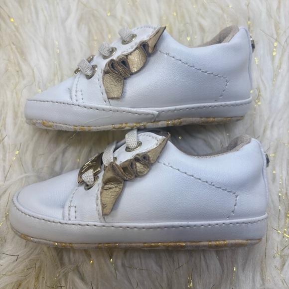 Michael Michael Kors Infant Baby Rail White Gold Crib Shoes Size 3 - Picture 5 of 10